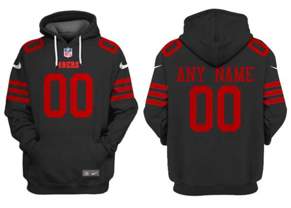 Mens San Francisco 49ers Customized Black Alternate Pullover Hoodie